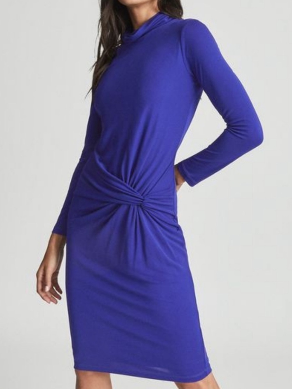 REISS | Freya Twist Front Midi Dress